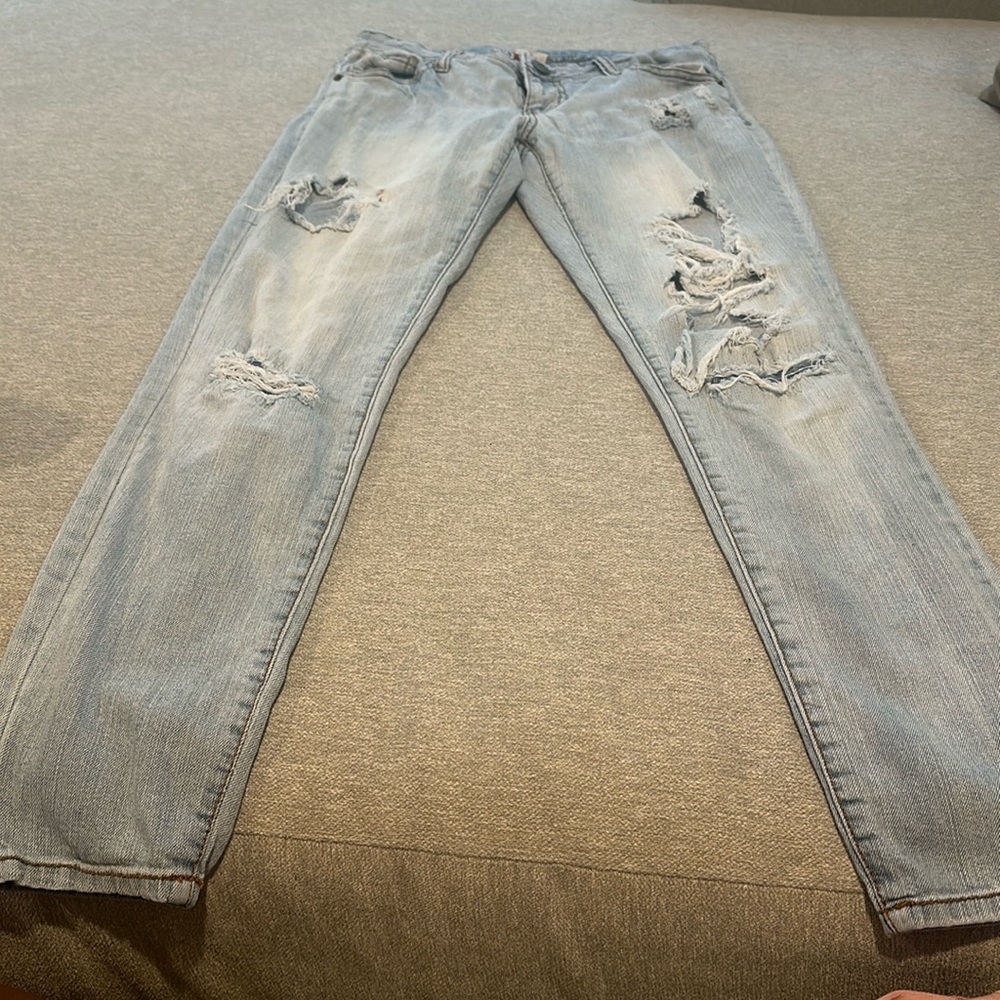 Mossimo Supply Co. Light Blue Ripped Skinny Jeans